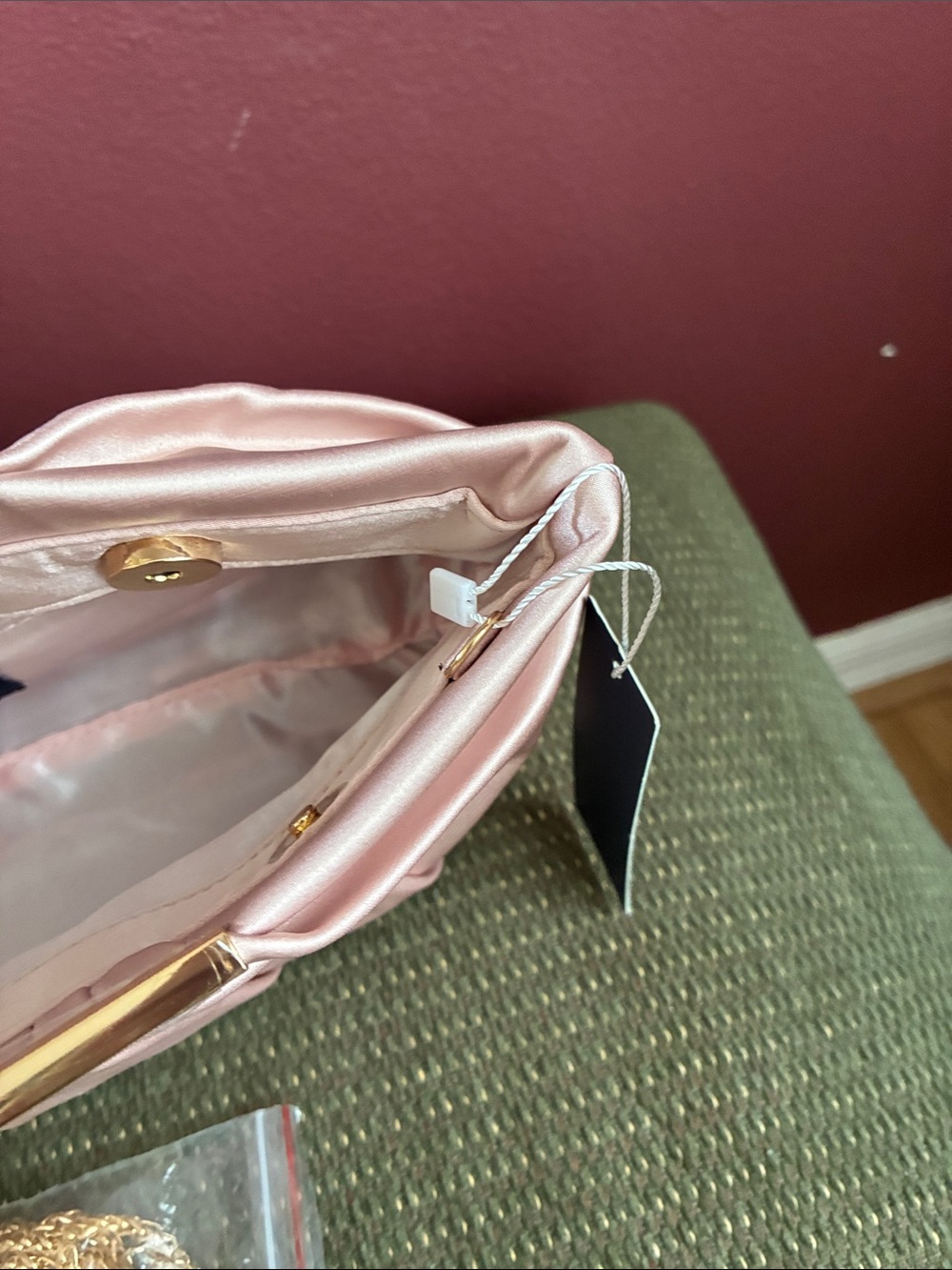 Charming Tailor Satin Pleated Clutch in Blush - Picture 6 of 6